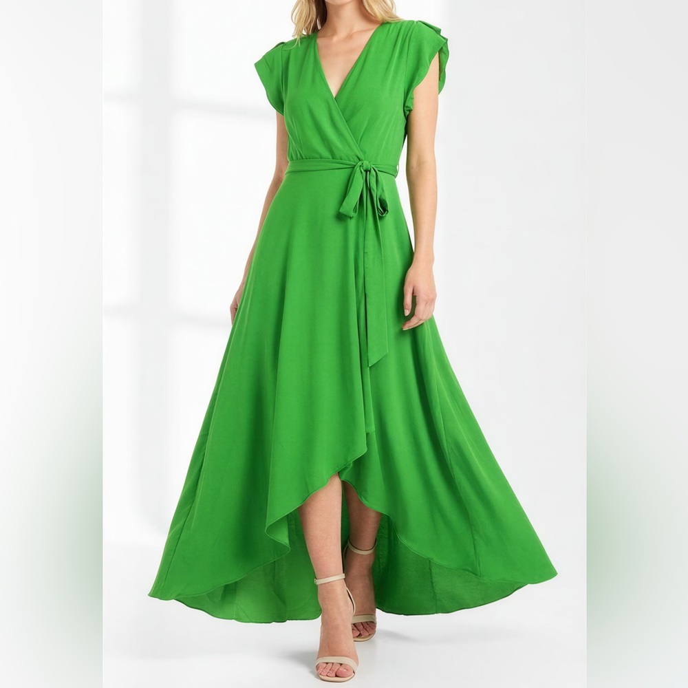 Love Tree Vibrant‎ Green Asymmetrical Dress.  CAJA. # 1. D